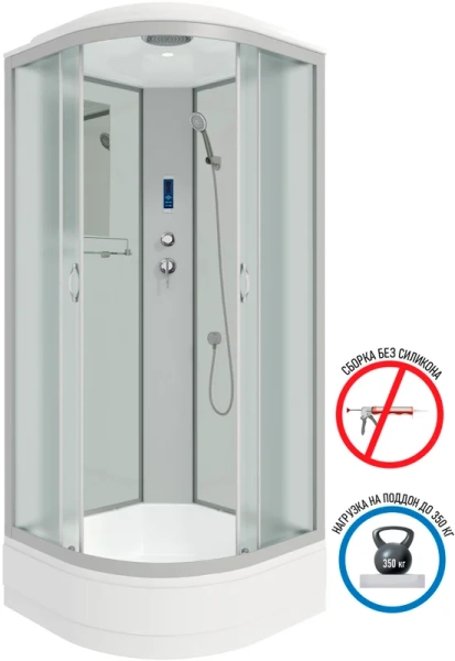 Душевая кабина Niagara Classic 100x100 см полукруглая 33021424P (детальная фотография), полукруглые, четверть круга