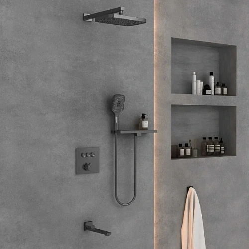 Душевой комплект Vincea вороненая сталь - фото 3