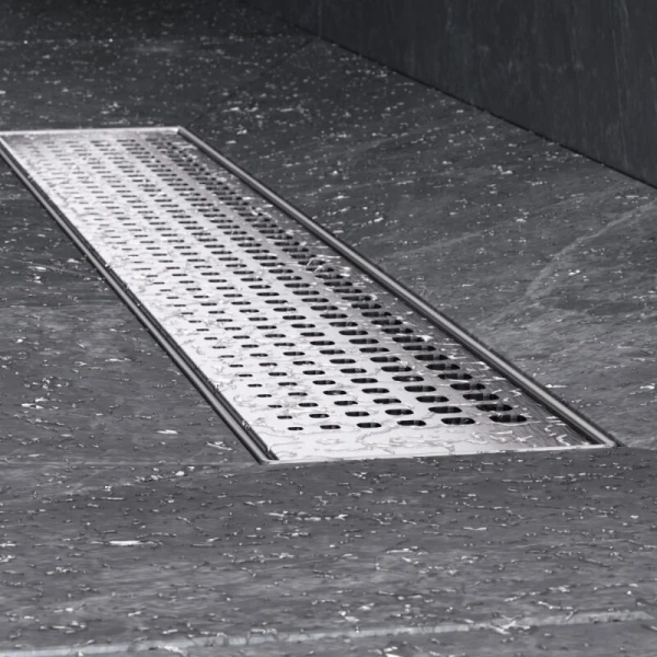 Душевой лоток Am.Pm MasterFlow 50 см хром матовый W01SC-P11-050-01SB (детальная фотография), с сухим затвором, с мокрым затвором