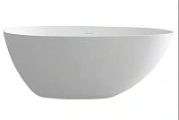 Ванна Uni-Flow Ova из искусственного камня Solid surface FS302-1700 Gloss White, 170 х 85 см, белая