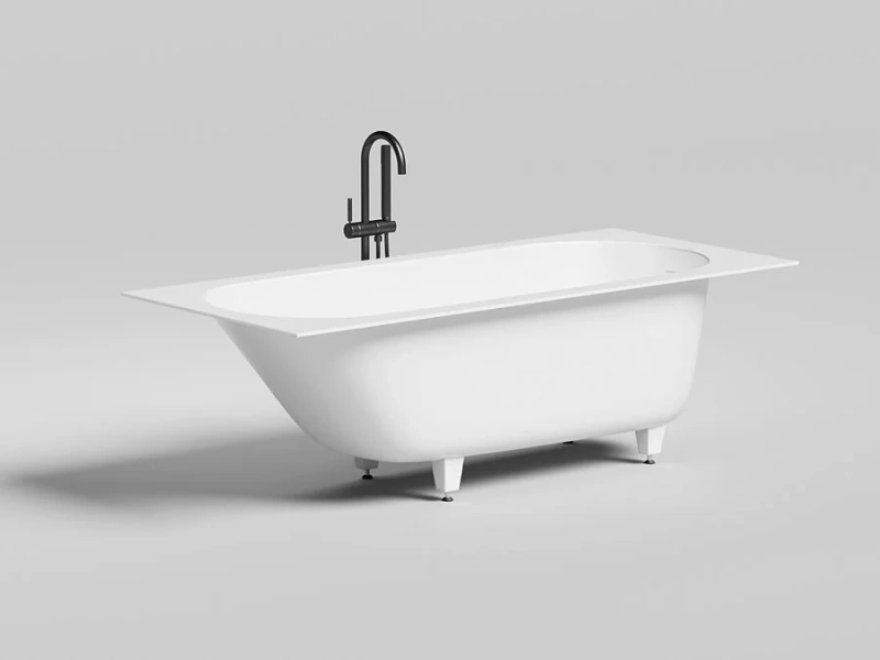 Ванна из искусственного камня Salini Ornella Kit 180x80 см S-Stone белая матовая 102422M (детальная фотография), 180x80 см