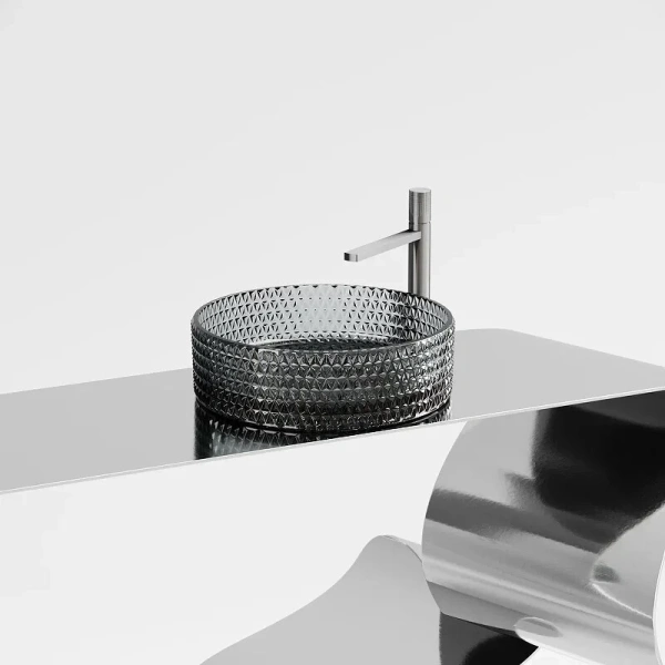 Раковина Ceramica Nova Cristal 36 см черная CN6060 (детальная фотография), накладные (на столешницу)