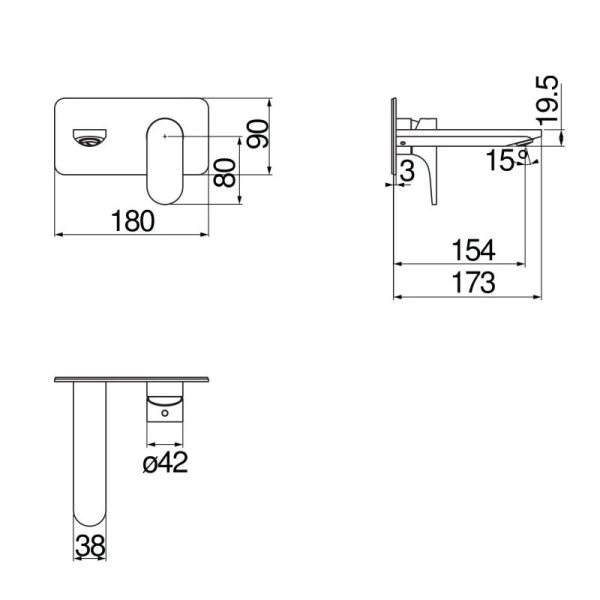 Смеситель для раковины Nobili Yoyo YO126198CR встраиваемый (детальная фотография), для раковины