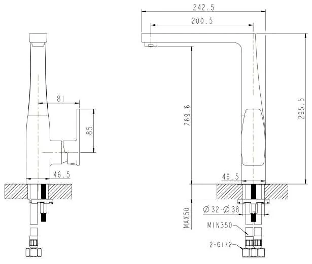 Смеситель для кухни Bravat Riffle F772106C (детальная фотография), для кухни