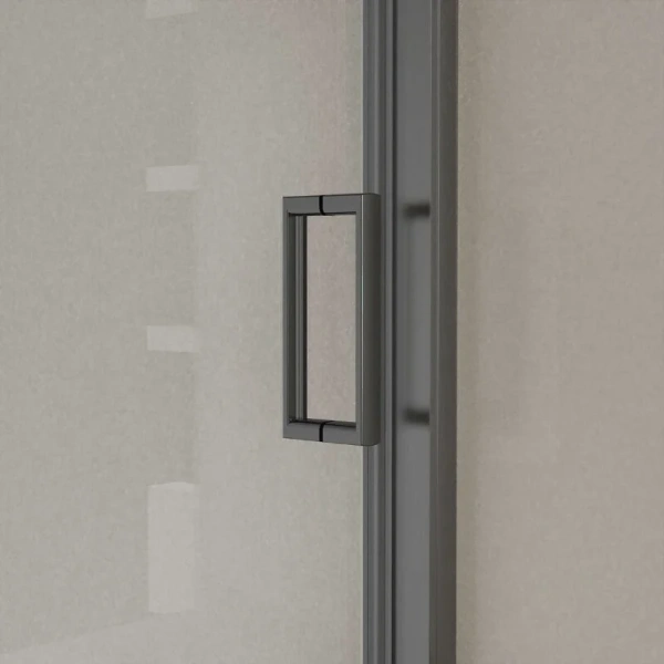 Душевая дверь в нишу Vincea City 120 см профиль вороненая сталь стекло прозрачное VDS-5CT120CLGM (детальная фотография), в нишу, стеклянные