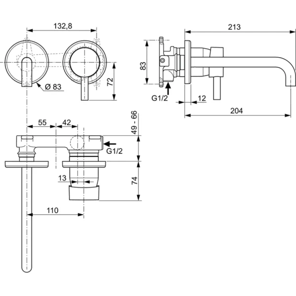 Смеситель для раковины Ideal Standard Ceraline A6938 однорычажный (детальная фотография), для раковины