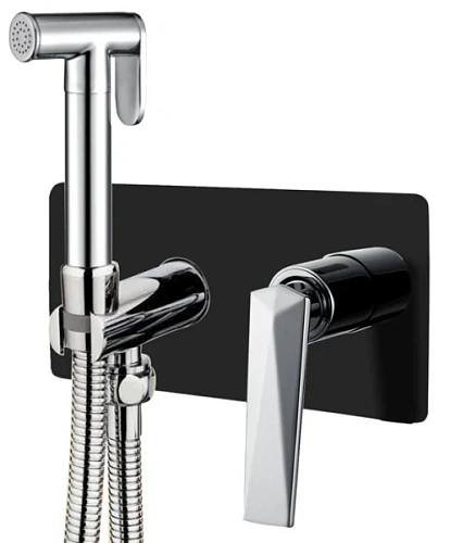 Гигиенический душ со смесителем Boheme Venturo черный/хром - фото 2