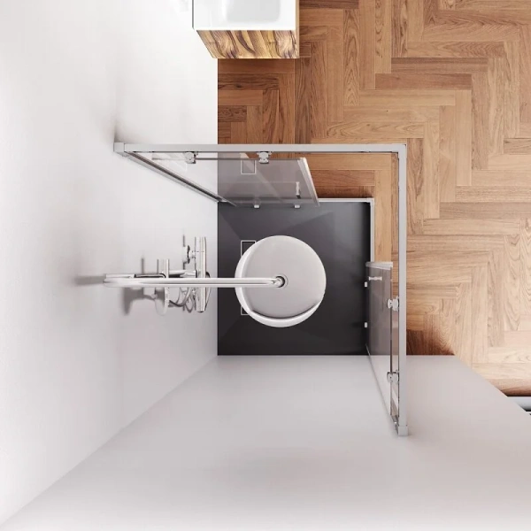 Душевой уголок Am.Pm Gem 80x80 см профиль хром матовый W90G-403-8080-MT (детальная фотография), 80х80