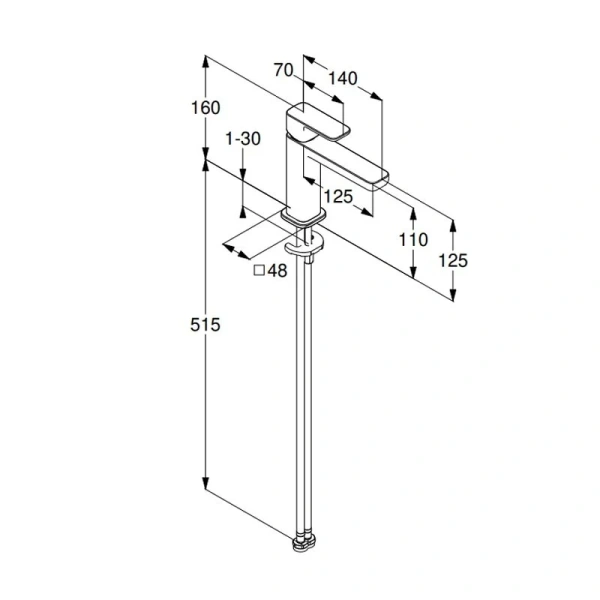 Смеситель для раковины Kludi Renon хром 422820575 (детальная фотография), для раковины