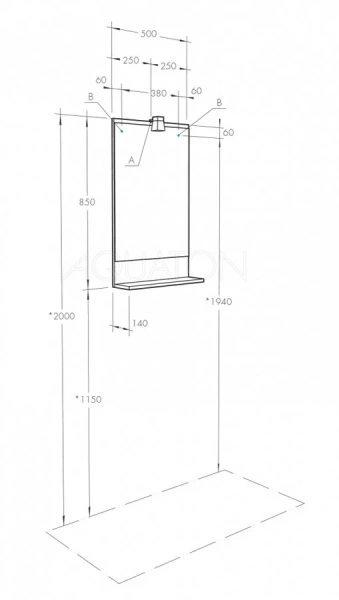 Зеркало с подсветкой Акватон Бекка 50 см дуб сомерсет 1A214202BAC20 (детальная фотография), в наличии