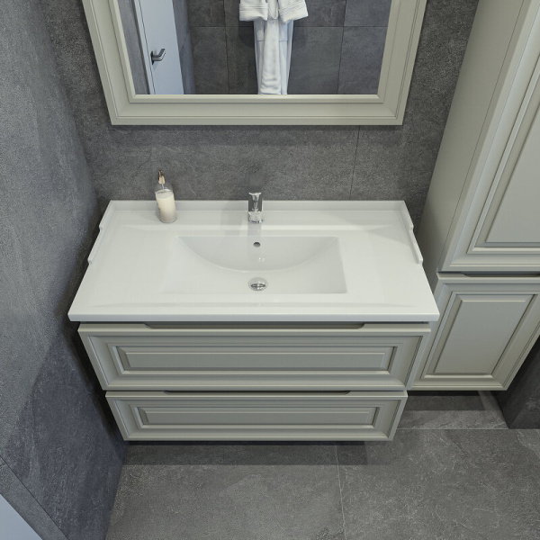 Тумба под раковину подвесная Caprigo Ponza-A 90 см Grigio Pietra 13523-030.000.00.20 (детальная фотография), классика, ретро