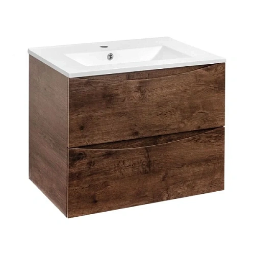 Тумба под раковину подвесная Vincea Mia 70 см темное дерево - фото 8