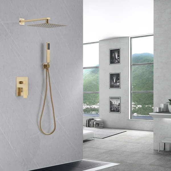 Душевой комплект Abber Daheim золото AF8219G (детальная фотография), золотые