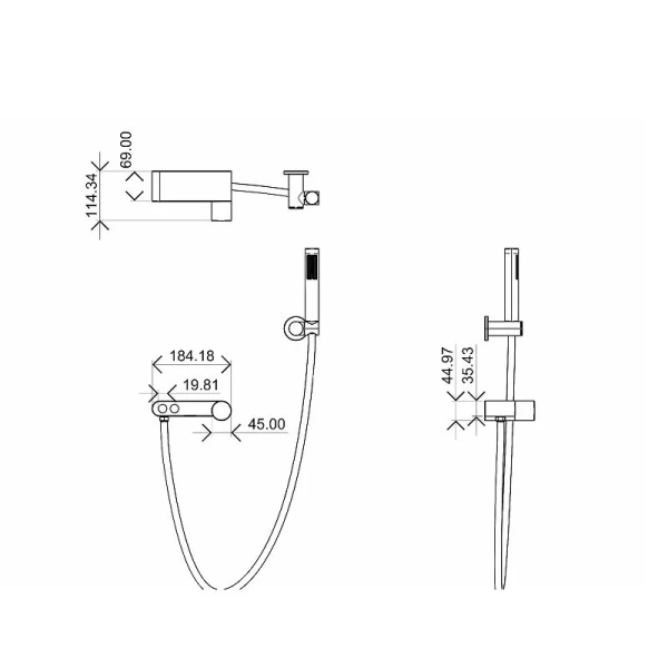 Смеситель для ванны Boheme Stick хром 123-CRCR.2 (детальная фотография), для ванны