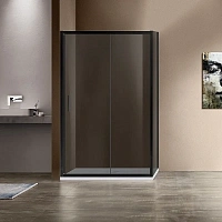 Душевой уголок Vincea Garda 120х90 см профиль черный, стекло тонированное