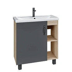 Тумба под раковину напольная Grossman Флай 71,5 см дуб сонома/серая