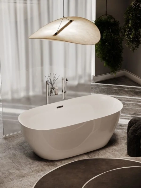 Ванна акриловая Ceramica Nova Fusion 170x80 см отдельностоящая FB03 (детальная фотография), овальные