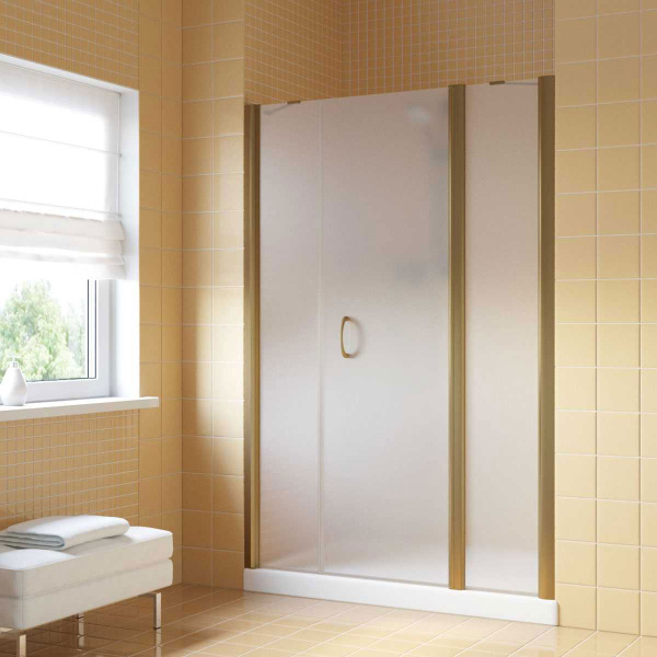 Душевая дверь профиль бронза стекло сатин Vegas-glass EP-2F 170 05 10 R (детальная фотография)