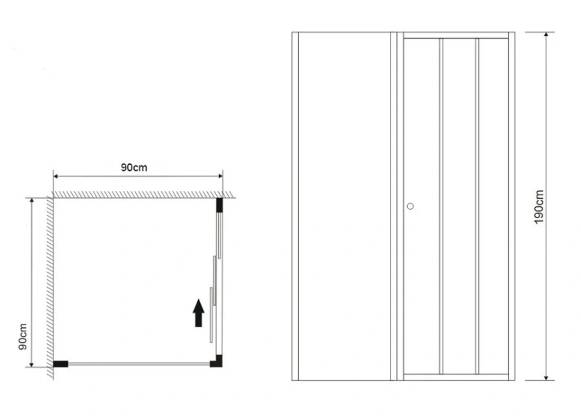 Душевой уголок Grossman Falcon 90x90 см квадратный GR-D90-P90Fa (детальная фотография), квадратные
