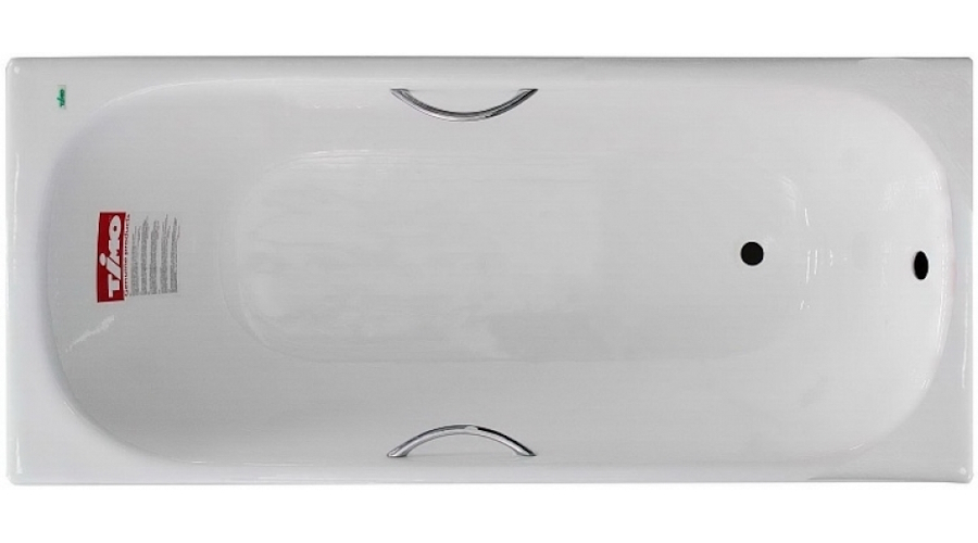 Ванна чугунная с противоскользящим покрытием, с ручками, 170х75 см, Timo Standart 3V И0000010 (детальная фотография)