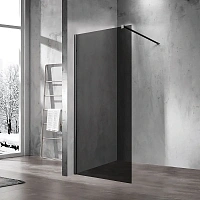 Душевая перегородка Vincea Walk-in 100 см черная стекло тонированное