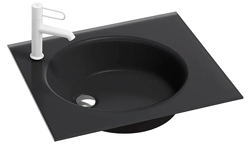 Раковина Jacob Delafon Odeon Rive Gauche 61 см матовый черный - фото 2