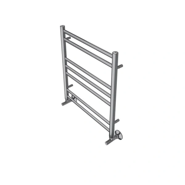 Полотенцесушитель водяной Акватек Оберон 50x60 см хром AQ RO0760CH (детальная фотография), для систем горячего водоснабжения, для систем отопления, с нижним подключением