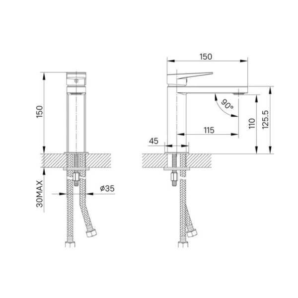 Смеситель для раковины IDDIS Bridge литой BRDSB00i01 (детальная фотография), для раковины