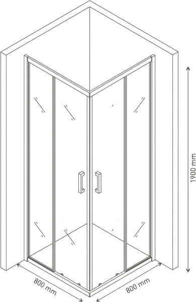 Душевой уголок BERGES Solo 80x80 см профиль хром 061103 (детальная фотография), современные, hi-tech