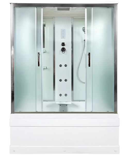 Душевая кабина Deto EM 150x85 см с сиденьем EM4515GM+EL (детальная фотография), с высоким, глубоким поддоном, глубокий поддон