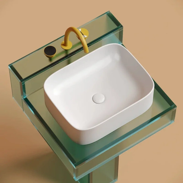 Раковина Ceramica Nova Element 50 см белая матовая CN6052MW (детальная фотография), в форме чаши, прямоугольной формы