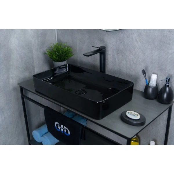 Раковина GID Geometrico BL9396 60 см черная 53346 (детальная фотография), черные
