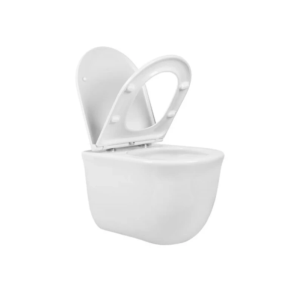 Унитаз подвесной Акватек Классик белый AQ1112T-00 (детальная фотография), безободковые, сиденье с микролифтом 