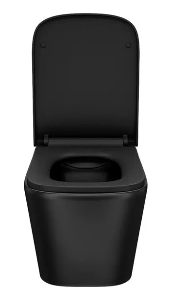 Унитаз подвесной IDDIS Bild черный матовый BILR2BMi25 (детальная фотография), с микролифтом