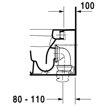 Унитаз напольный Duravit Durastyle приставной 2150090000 (детальная фотография), с антивсплеском