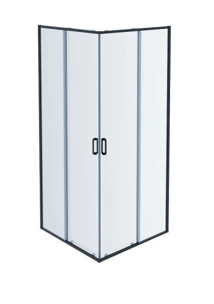 Душевой уголок Акватек 80x80 см профиль черный матовый AQ ARI KV 08020BL (детальная фотография)