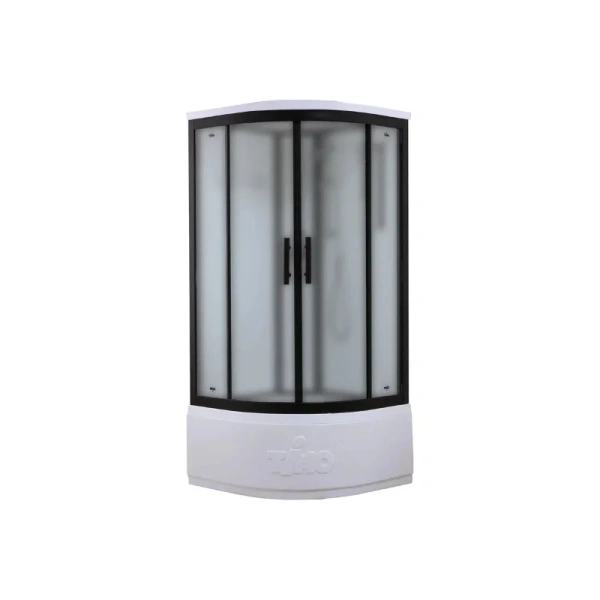 Душевая кабина Timo Standart 90x90 см профиль черный стекло матовое T-6690BF (детальная фотография)