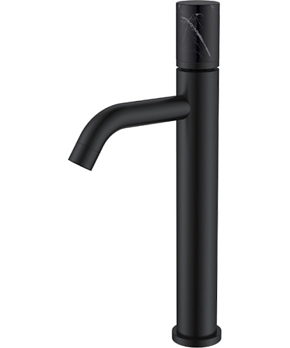 Смеситель для раковины Boheme Stick черный/черный мрамор - фото 1