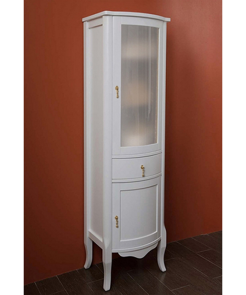 Шкаф-пенал, петли справа, цвет белый матовый, фурнитура золото, La Beaute Nora CNO.Dx.LBO.O.OR (детальная фотография)