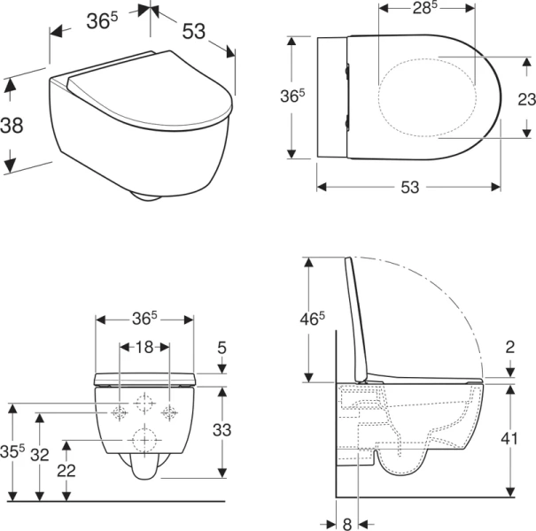 Унитаз с инсталляцией Geberit iCon сиденье микролифт 500.300.01.I (детальная фотография), по запросу index_4