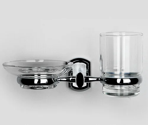 Стакан для ванной и мыльница WasserKRAFT Oder хром K-3026 (детальная фотография), хром