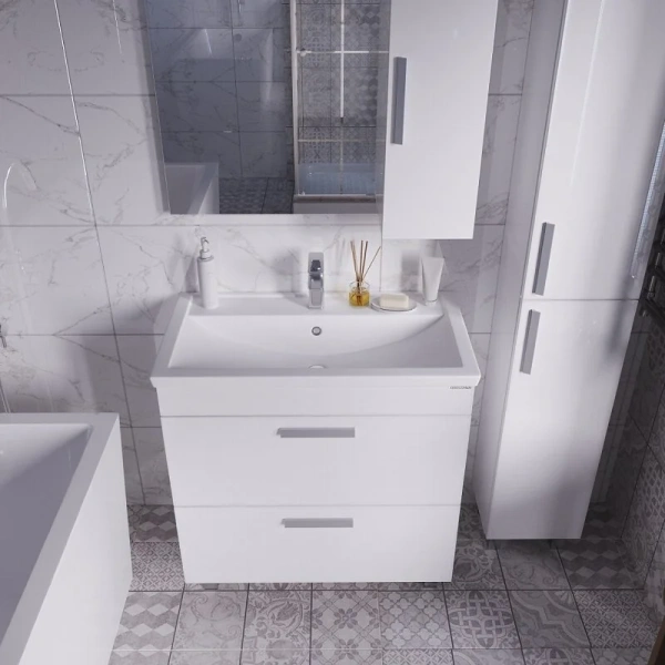 Тумба под раковину напольная Grossman Neo 80 см белая 108019 (детальная фотография), 80 см