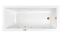 Ванна гидромассажная Whitecross Wave Soft, 170 х 75 см, увеличенная толщина акрила, усиленная армировка, белый/золото, 0101.170075.100.SOFT.GL