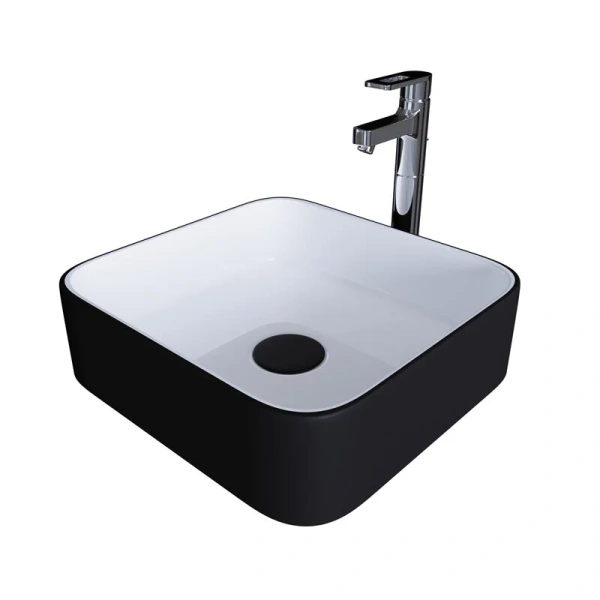 Раковина Grossman 38,5 см белая/черная GR-4042BW (детальная фотография)