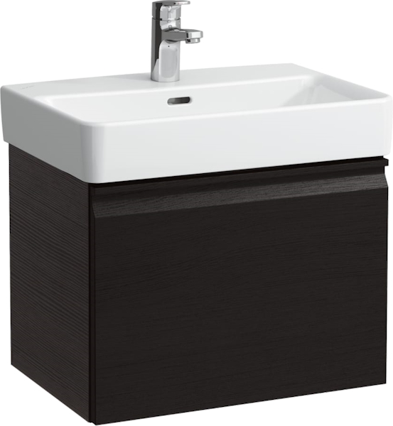 Раковина Laufen Pro S 55 см белая, с 1 отверстием для смесителя 8.1895.8.000.104.1 (детальная фотография), прямоугольной формы, тюльпан