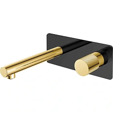 Смеситель для раковины Boheme Stick черный-золото