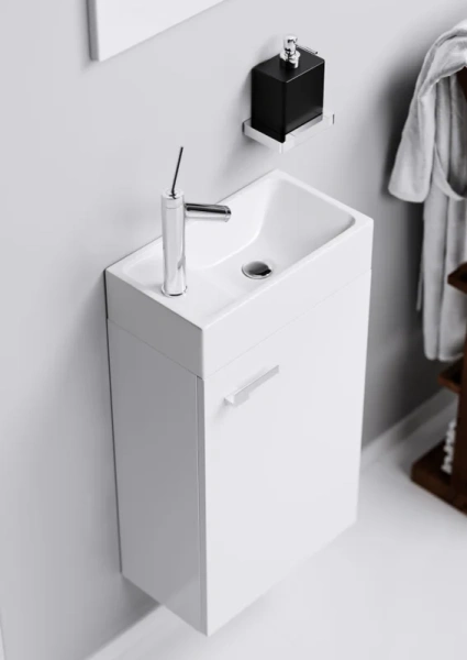 Комплект мебели для ванной Aqwella Мастер Бокс-Леон 40 см с зеркалом Mb-L.00.04 (детальная фотография), подвесная, пристенная