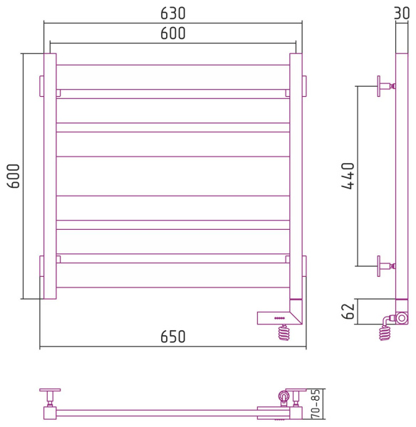 Схема (детальная фотография), лесенка, вертикальные