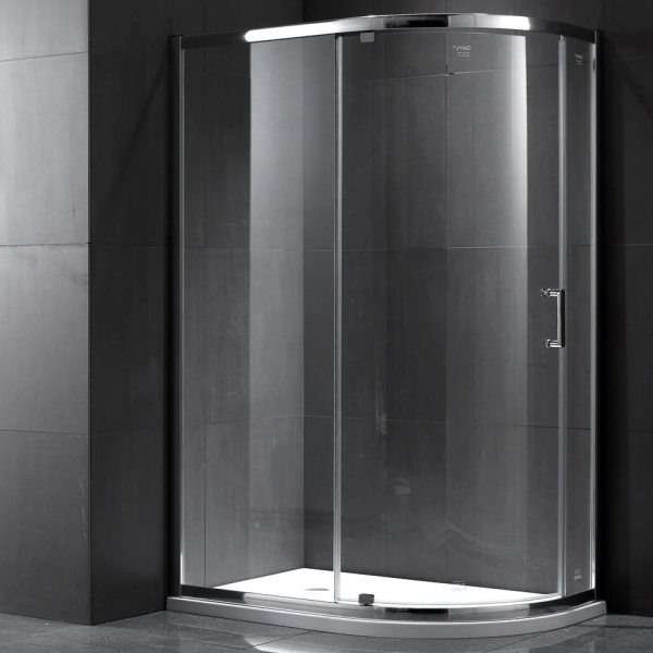 Душевой уголок Gemy Sunny Bay 100x90 см профиль хром S28192 (детальная фотография), асимметричные