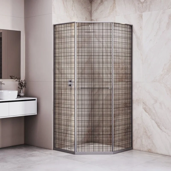 Душевой уголок RGW Stilvoll SV-82Gr L 90x90 см стекло черная вуаль, левый 33328299-2410L (детальная фотография), другие